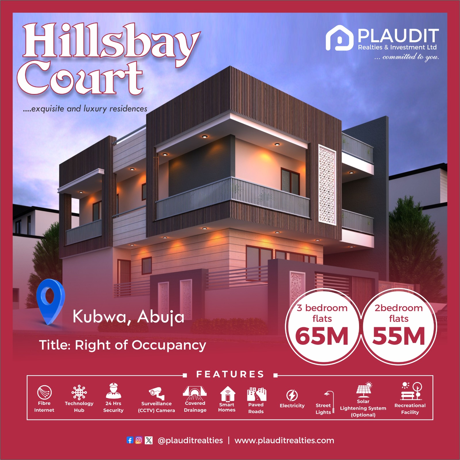 NEW LISTING!!! 🚀🚀🚀🚀🚀  Introducing the epitome of contemporary living in the heart of Abuja: Hillsbay Court- Our brand-new 2 and 3-bedroom estate.